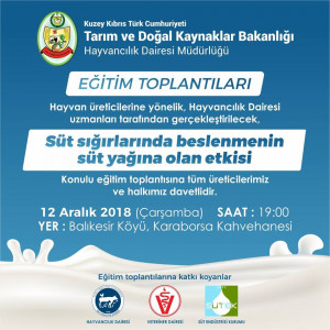 HAYVANCILIK DAİRESİ BALIKESİR’DE EĞİTİM ÇALIŞMASI DÜZENLEYECEK